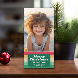 Cartão De Festividades Foto Vertical de Natal da Faixa Retroativa