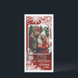 Cartão De Festividades Foto Vertical - Deixe-a nevar - Borgonha<br><div class="desc">Personalize-o com 1 foto vertical / retrato,  seu nome de família e o ano atual.</div>