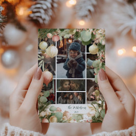 Cartão De Festividades Foto Vintage Ornament Botânico Natal