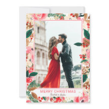 Foto Winter Merry Christmas floral Watercolor