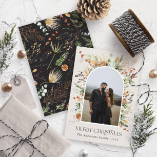 Cartão De Festividades Fotoarco de cor aquática floral botânico do Nata