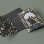 Cartão De Festividades Fotoarco de cor aquática floral botânico do Natal<br><div class="desc">Mery Christmas — moderno elegante e elegante aquarela seca botânica com cores mudas cor mudas cor de Natal arca 2 foto cartão de Natal.</div>
