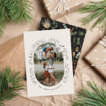 Cartão De Festividades Fotoarco de cor aquática floral botânico do Natal<br><div class="desc">Mery Natal moderno e elegante cor d'água seca botânica muda cores mudas cor de férias arco 1 fotografia Cartão de Natal.r</div>