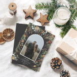 Cartão De Festividades Fotoarco de cor aquática floral botânico do Natal<br><div class="desc">Mery Christmas — moderno elegante e elegante aquarela seca botânica com cores mudas cor mudas cor de Natal arca 1 foto Cartão de Natal.</div>