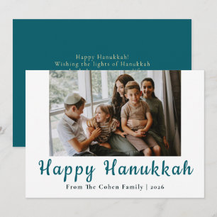 Cartão De Festividades Fotografia 1 da família no Hanukkah mais feliz com