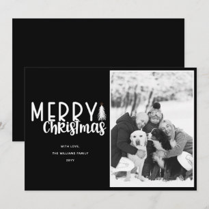 Cartão De Festividades Fotografia com Tipografia Simples de Feliz Natal P