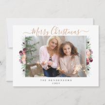 Fotografia de Merry Christmas com Caligrafia Flora