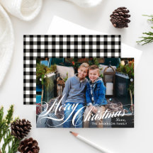 Fotografia de Natal com Letreiro de Boas Festas em