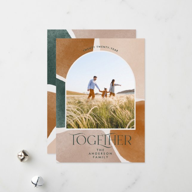 Cartão De Festividades Fotografia de Natal do moderno abstrato 1 (Frente/Verso In Situ)