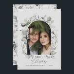 Cartão De Festividades Fotografia elegante e limpa da cinza botânica verd<br><div class="desc">Cinza verde botânica moderna e elegante,  simplesmente design de natal de natal de Natal de arca botânica elegante.</div>