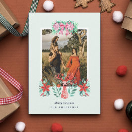 Cartão De Festividades Fotografia Floral Vermelha Botânica de Rena de Nat