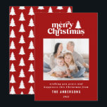 Cartão De Festividades Fotografia gráfica de Natal mais feliz Hold<br><div class="desc">O melhor cartão de Natal para fotografias. Com texto desenhado à mão moderno e árvores.</div>