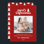 Cartão De Festividades Fotografia gráfica de Natal mais feliz Hold<br><div class="desc">O melhor cartão de Natal para fotografias. Com texto desenhado à mão moderno e árvores.</div>