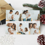 Cartão De Festividades Fotografia mínima da família moderna de Natal<br><div class="desc">Comemore as festas com um toque de elegância moderna usando nosso Simples Cartão de Feriado de Colagem de Fotografia da Família Natal Moderna. Esta carta cuidadosamente desenhada abraça o espírito da família e a alegria da época festiva, permitindo-vos mostrar as vossas memórias queridas num esquema bonito e personalizável. Preto e...</div>