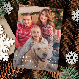 Cartão De Festividades Fotografia mínima moderna de Natal elegante