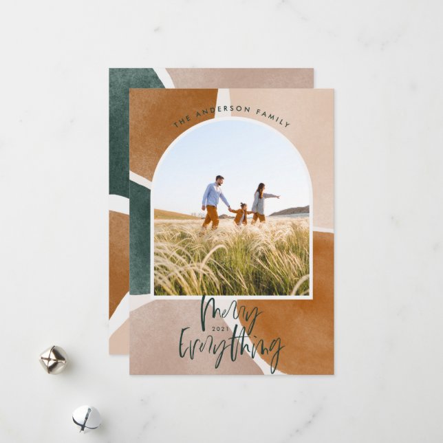 Cartão De Festividades Fotografia moderna abstrato 1 Férias de Natal Ann (Frente/Verso In Situ)