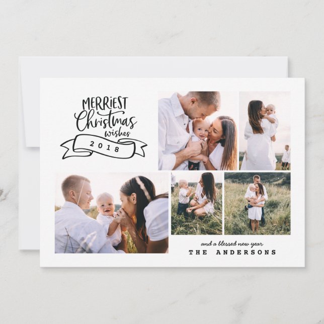 Cartão De Festividades fotografia moderna de natal do melhor natal (Frente)