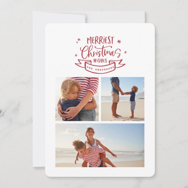 Cartão De Festividades fotografia moderna de natal do melhor natal (Frente)