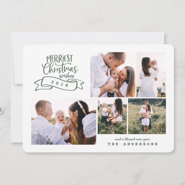 Cartão De Festividades fotografia moderna de natal do melhor natal (Frente)
