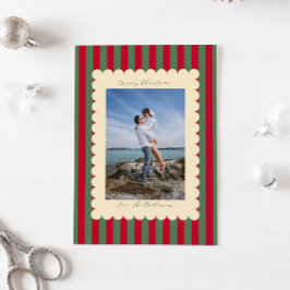 Cartão De Festividades Fotografia Moderna de Natal Feliz Personalizada