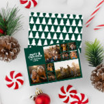Cartão De Festividades Fotografia multifotografia moderna com cores verde<br><div class="desc">Foto de Natal moderno com tipografia verde. As cores do texto e do plano de fundo podem ser personalizadas. Parte de uma coleção</div>