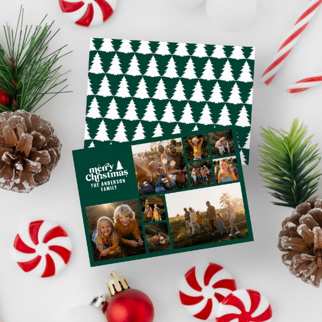 Cartão De Festividades Fotografia multifotografia moderna com cores verde (Criador carregado)