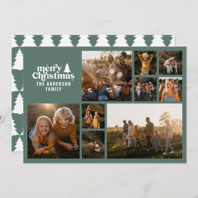 Cartão De Festividades Fotografia multigráfica moderna (Frente/Verso)