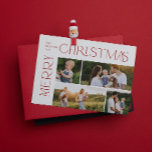 Cartão De Festividades Fotografia Red Typografia do Natal Moderno 4<br><div class="desc">Esta é a estação para ser alegre! Nesta temporada de festas, torne as celebrações da sua família muito especiais com este incrível e moderno e festivo Cartão de Férias de Natal 4 Foto Vermelho Typografia. A maneira perfeita de enviar seu amor e desejos calorosos aos amigos e à família nesta...</div>
