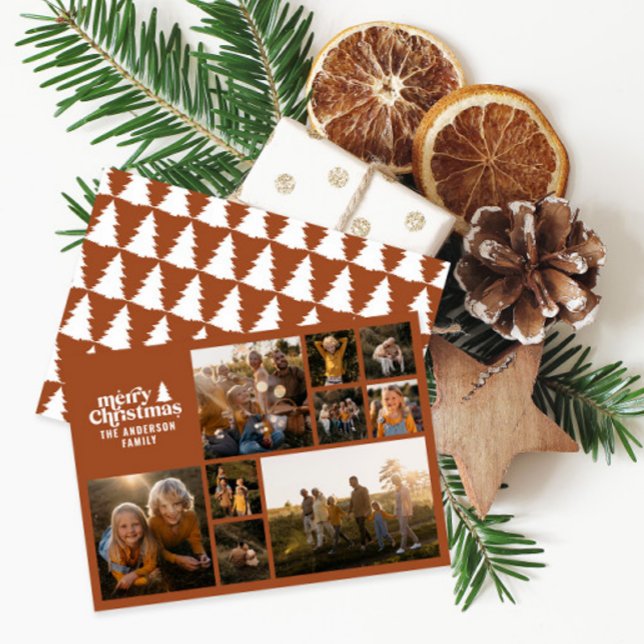 Cartão De Festividades Fotografia retrô tipográfica moderna do terracotta (Criador carregado)