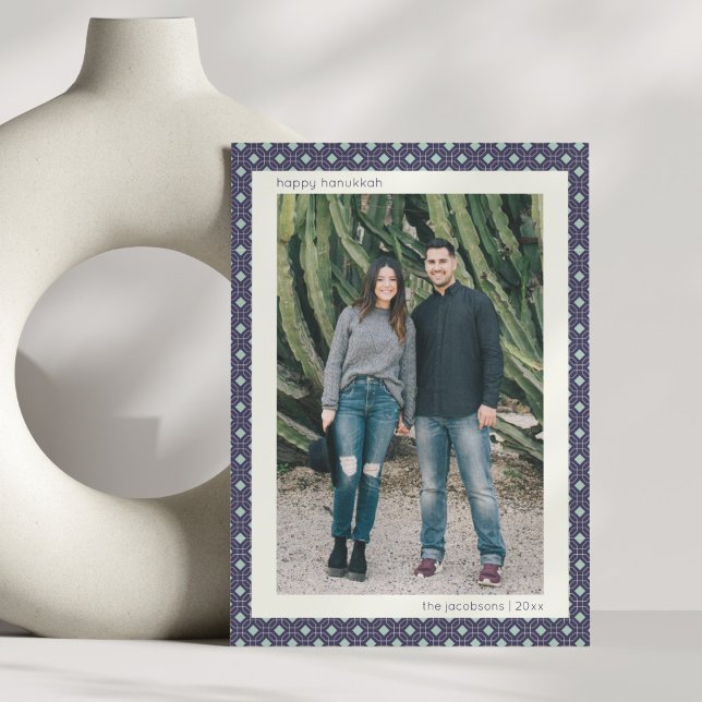 Cartão De Festividades Fotografias Geométricas do Hanukkah Meio século Az (Criador carregado)