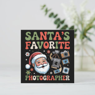 Cartão De Festividades Fotógrafo Favorito do Papai Noel Presente de Natal