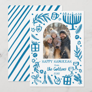 Cartão De Festividades Fotos customizadas caprichosas do Arco de Hanukkah