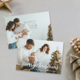 Cartão De Festividades Fotos da família contemporânea Feliz Natal
