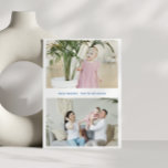 Cartão De Festividades Fotos da Família Moderna Minimalista Hanukkah Três<br><div class="desc">Este cartão de feriado moderno apresenta um fundo branco limpo com espaço para três fotos — duas horizontais na frente e uma vertical no verso. O simples design oferece uma maneira na moda e minimalista de compartilhar seus desejos de Chanucá com a família e os amigos.</div>
