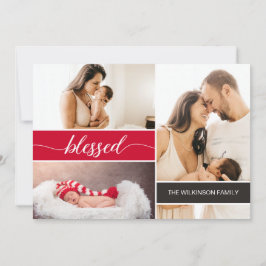 Cartão De Festividades Fotos da Primeira Família de Natal do Bebê Abençoa