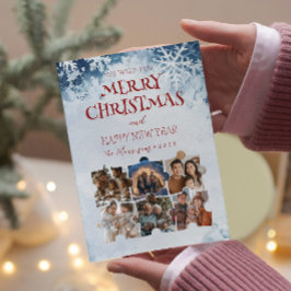 Cartão De Festividades Fotos de Colagem Personalizada de Quebra-cabeça de