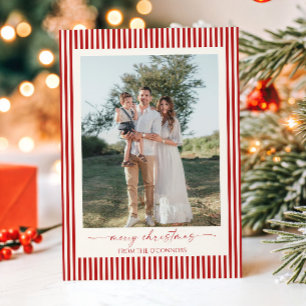Cartão De Festividades Fotos de Elegantes Listras Vermelhas Feliz Natal