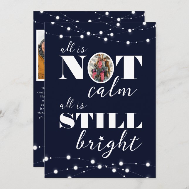 Cartão De Festividades Fotos de Família Divertidas - Nem Tudo está Tranqu (Frente/Verso)