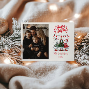 Cartão De Festividades Fotos de Gansos de Natal com Suéteres Aconchegante