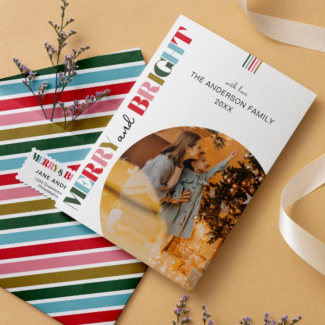 Cartão De Festividades Fotos de Natal do Retro feliz e Brilho (Criador carregado)