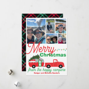 Cartão De Festividades Fotos de Natal do Viagem RV Feliz Camper