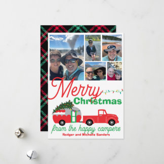 Cartão De Festividades Fotos de Natal do Viagem RV Feliz Camper