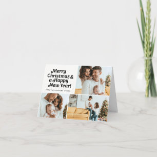 Cartão De Festividades Fotos de Natal e Ano Novo em Família 