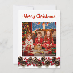 Cartão De Festividades Fotos de Natal Simples Fáceis Personalizáveis de F