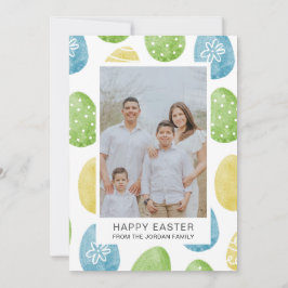 Cartão De Festividades Fotos De Ovos Com Padrão De Aquarela Elegante Feli
