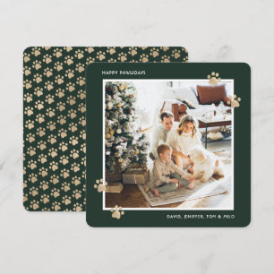 Cartão De Festividades Fotos Felizes Pawlidays em Ouro Verde