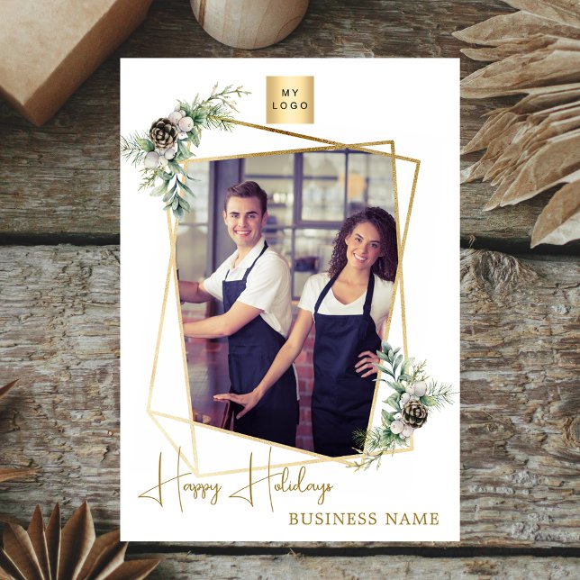 Cartão De Festividades Fotos geométricas de Natal moderno (Criador carregado)