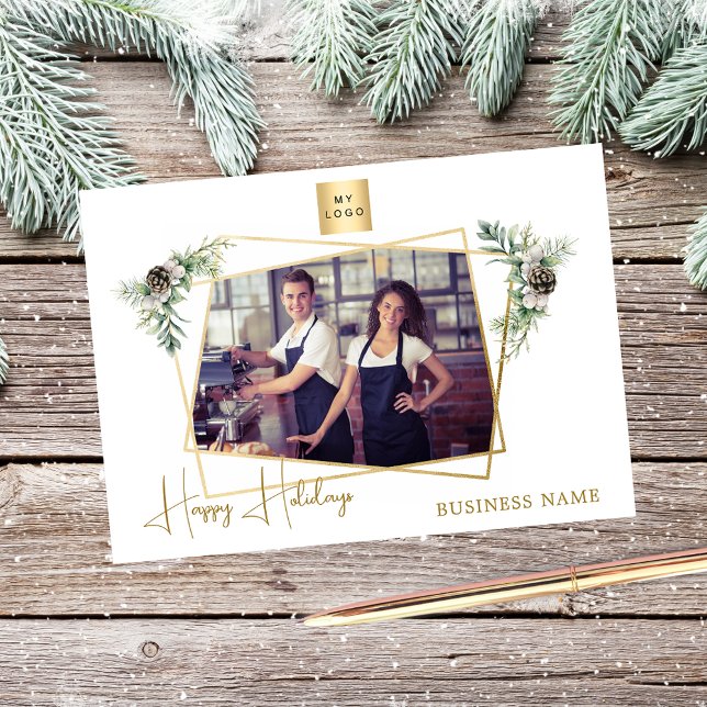 Cartão De Festividades Fotos geométricas de Natal moderno (Criador carregado)