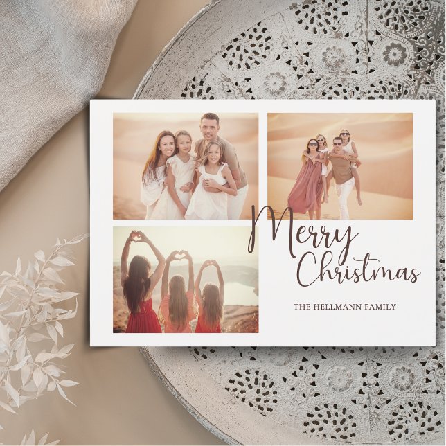 Cartão De Festividades Fotos minimalistas modernas Feliz Natal (Criador carregado)