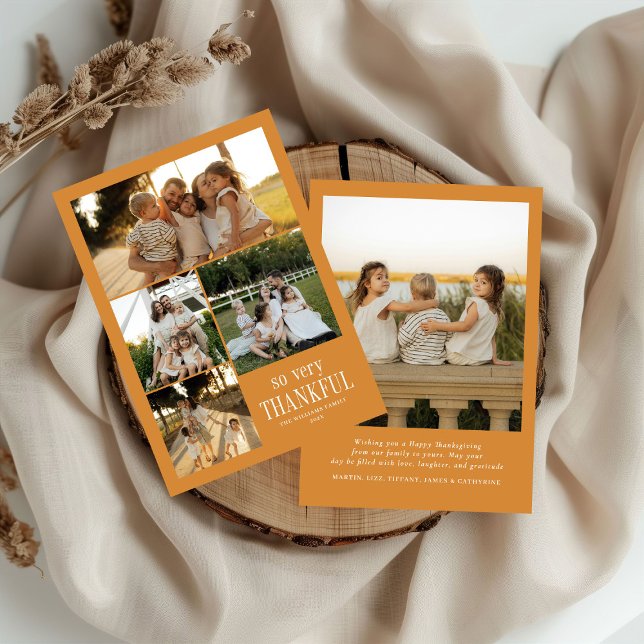 Cartão De Festividades Fotos Mínimas Muito Agradecidas Feliz Ação de Graç (Criador carregado)